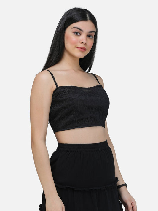 SCORPIUS BLACK NET CROP TOP