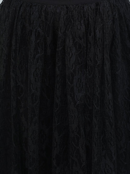 SCORPIUS Black net long skirt