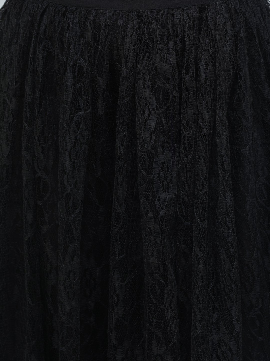 SCORPIUS Black net long skirt