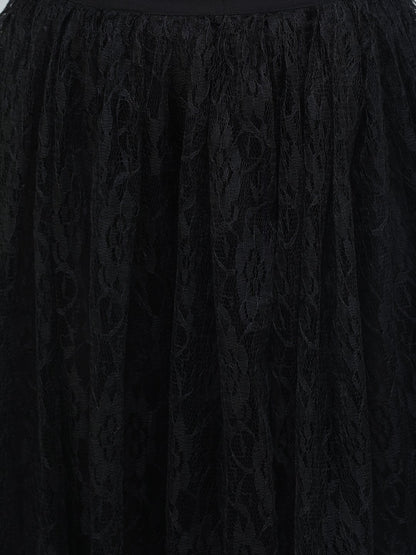 SCORPIUS Black net long skirt