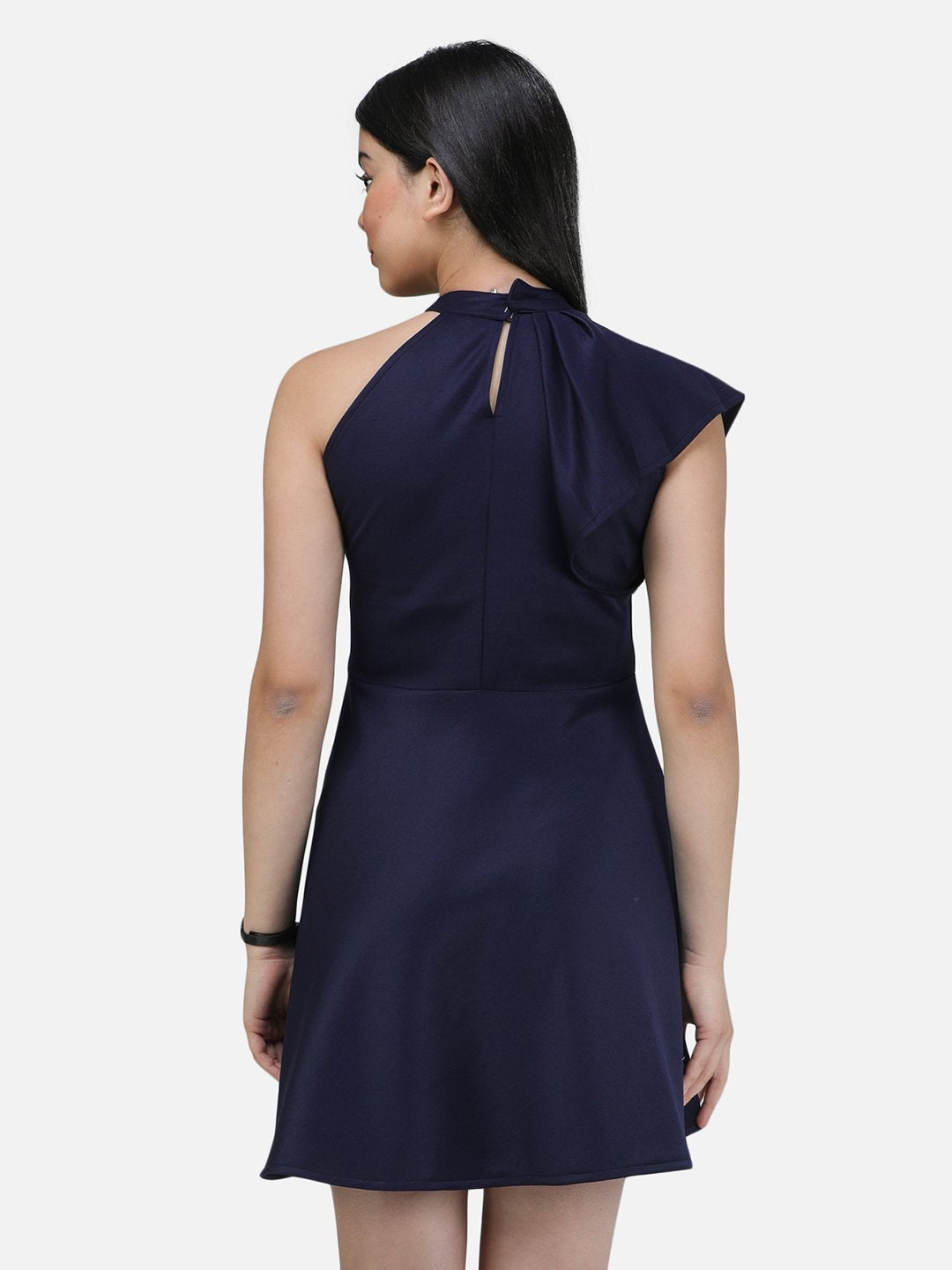 SCORPIUS Navy Scuba one sleeve dress