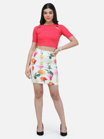 SCORPIUS CORAL FRONT CUTS CROP TOP