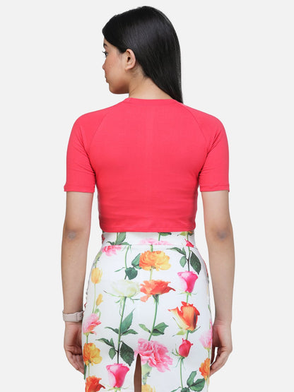 SCORPIUS CORAL FRONT CUTS CROP TOP
