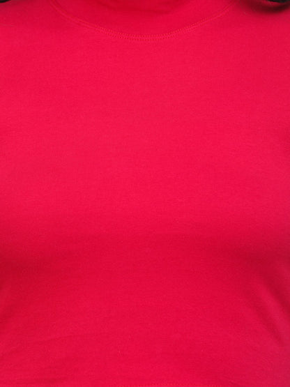 SCORPIUS MAGENTA CUT SLEEVE CROP TOP