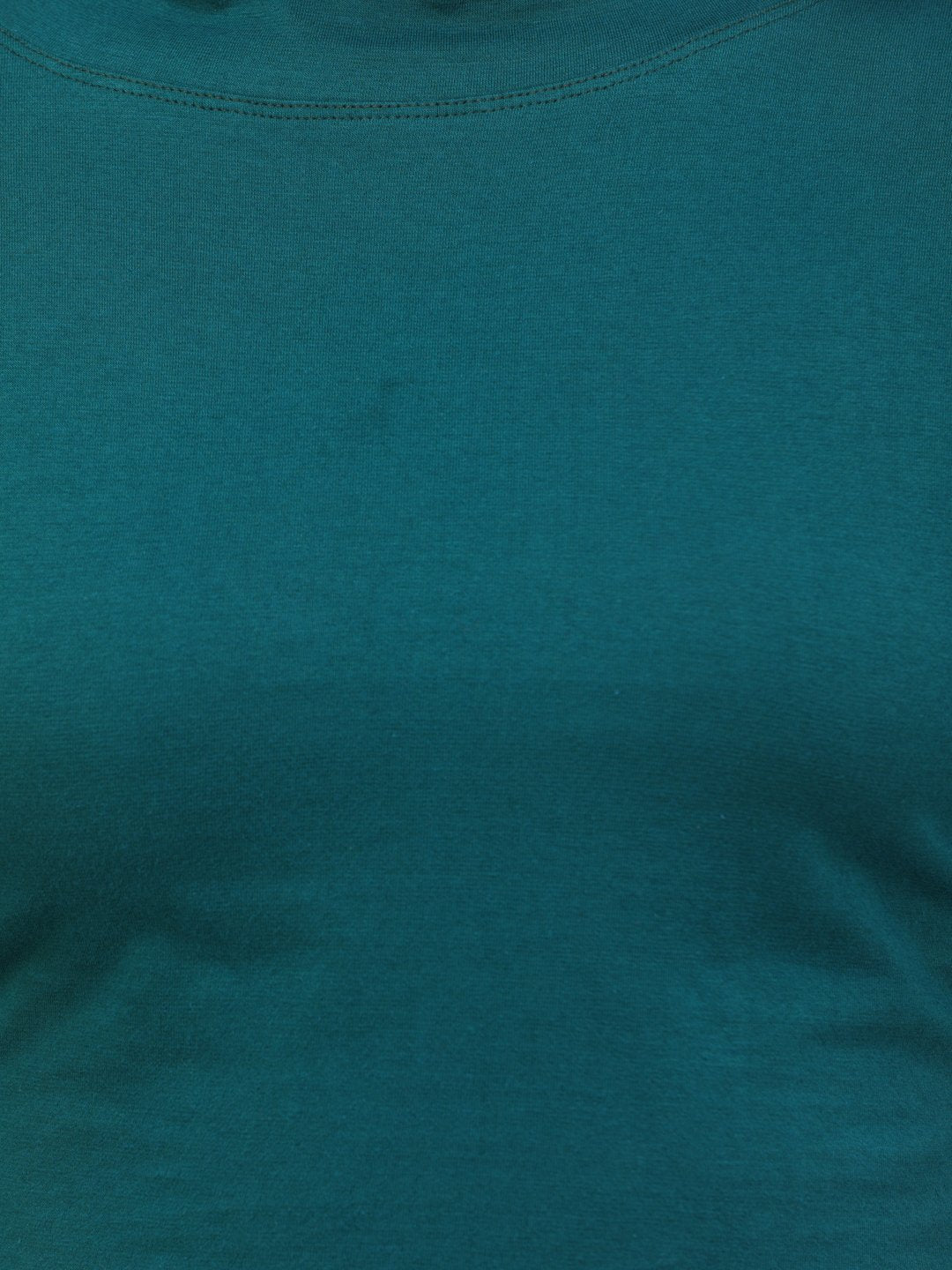 SCORPIUS TEAL FULL SLEEVE HIGH NECK CROP TOP