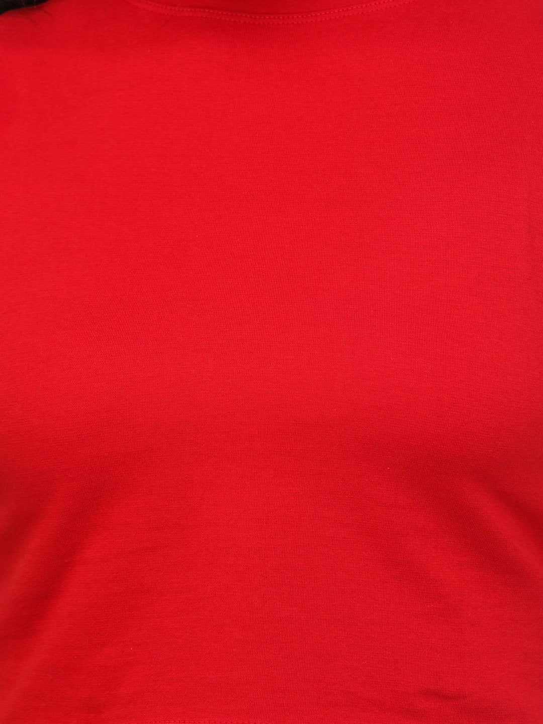 SCORPIUS RED CUT SLEEVE CROP TOP