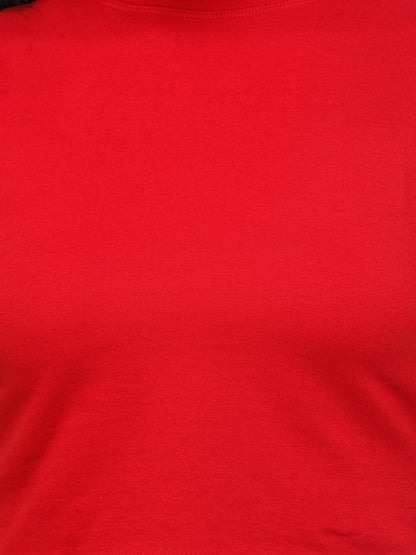 SCORPIUS RED CUT SLEEVE CROP TOP