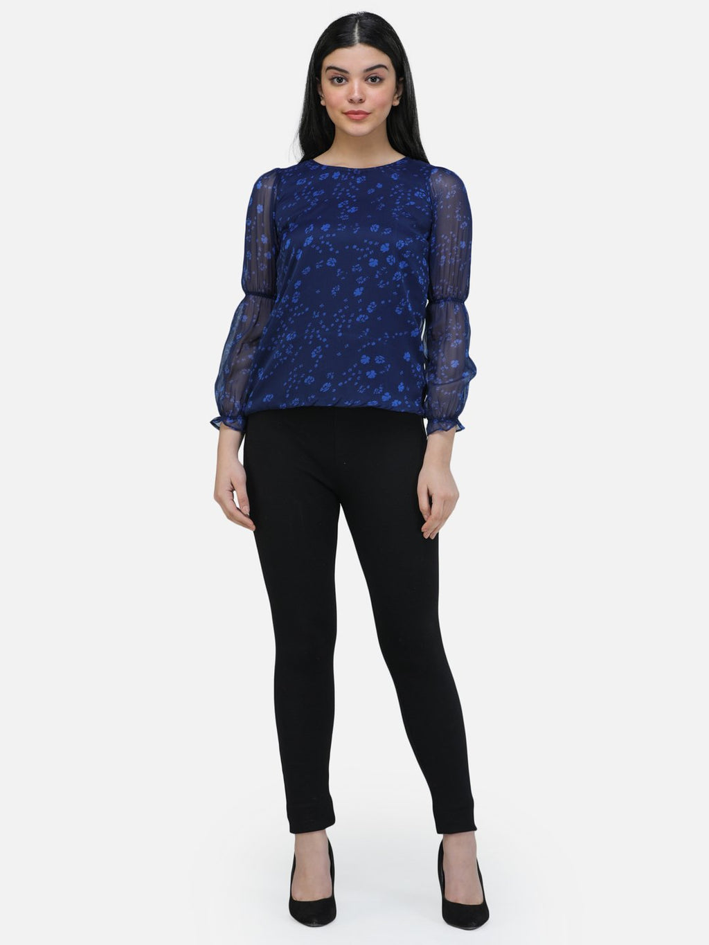 SCORPIUS PRINTED NAVY TOP