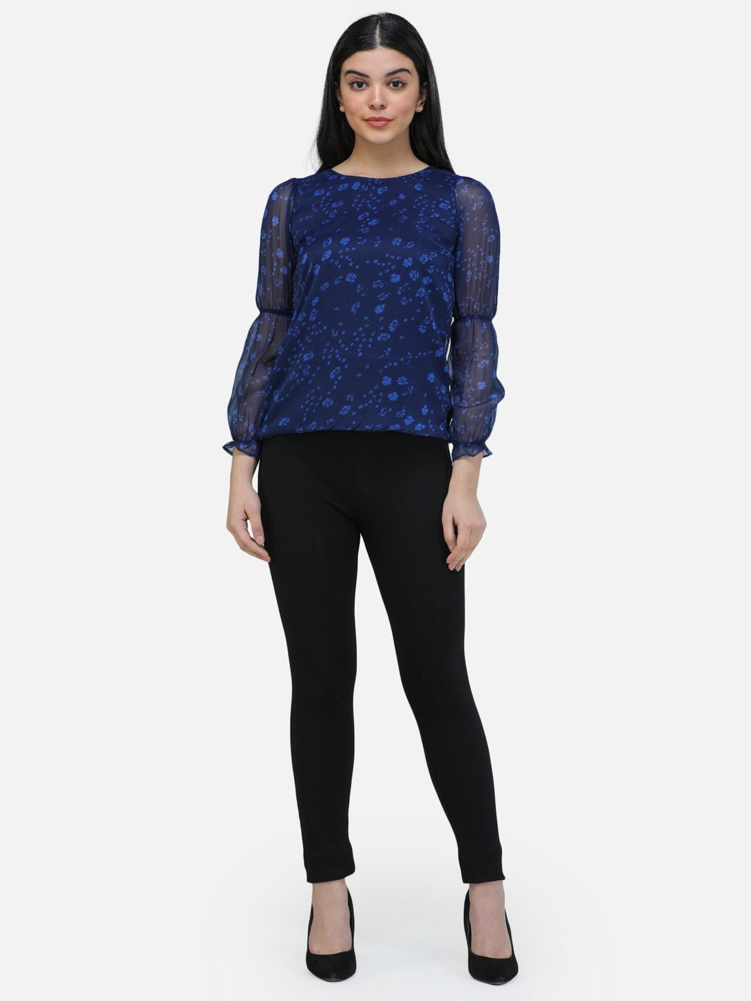 SCORPIUS PRINTED NAVY TOP