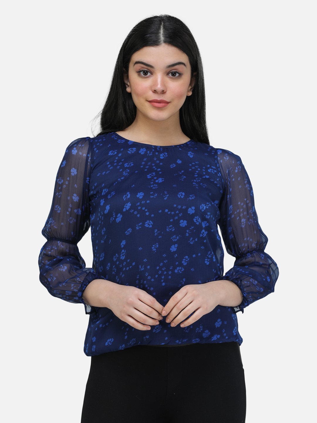 SCORPIUS PRINTED NAVY TOP