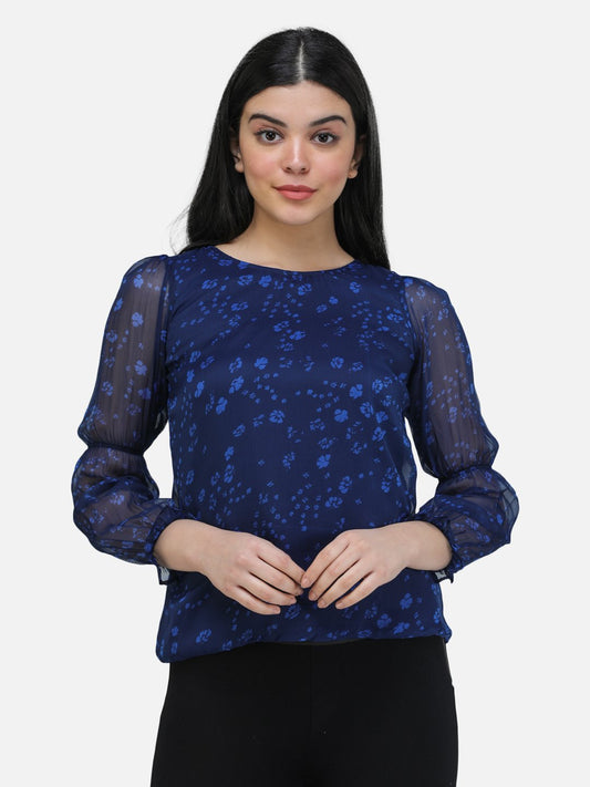 SCORPIUS PRINTED NAVY TOP