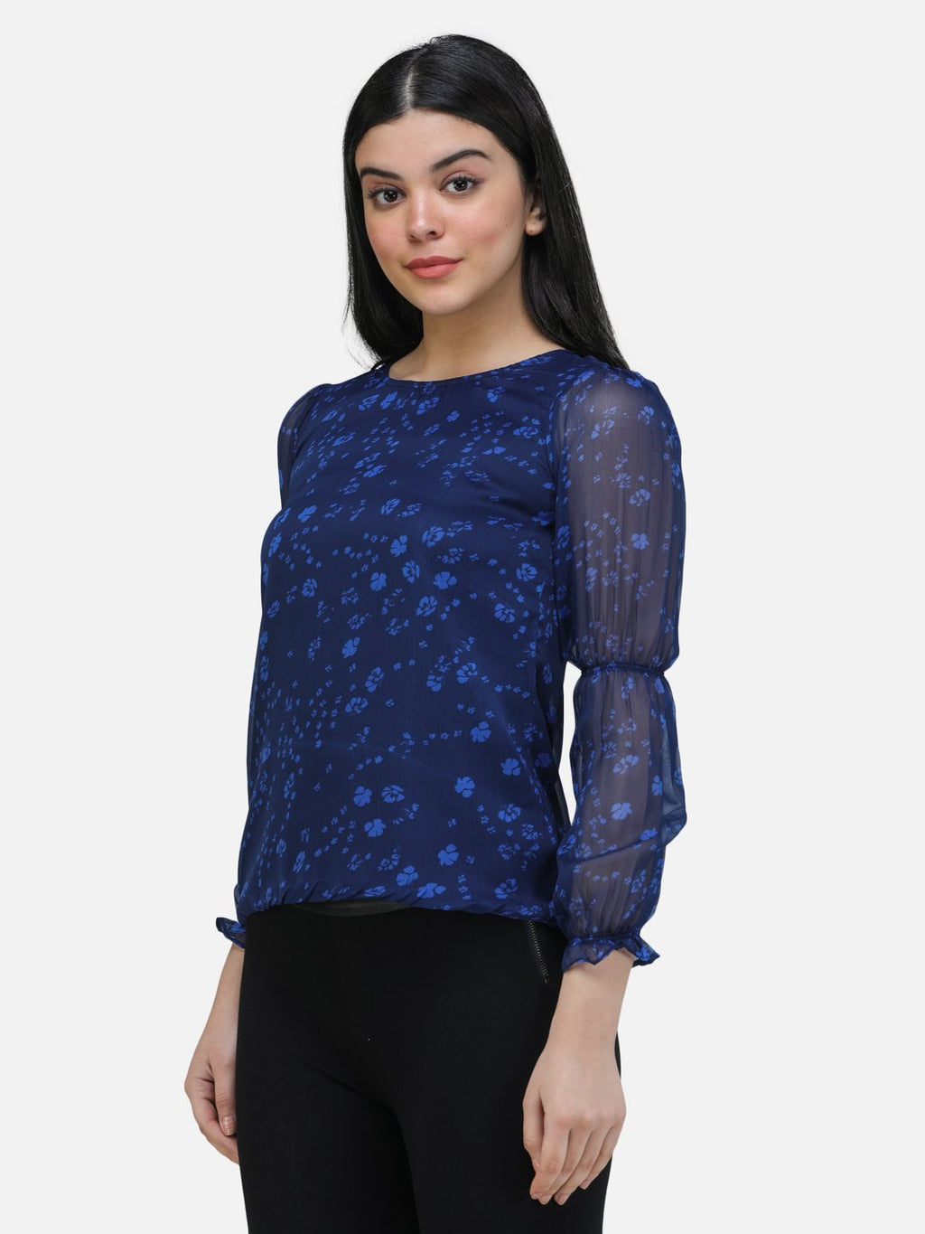SCORPIUS PRINTED NAVY TOP