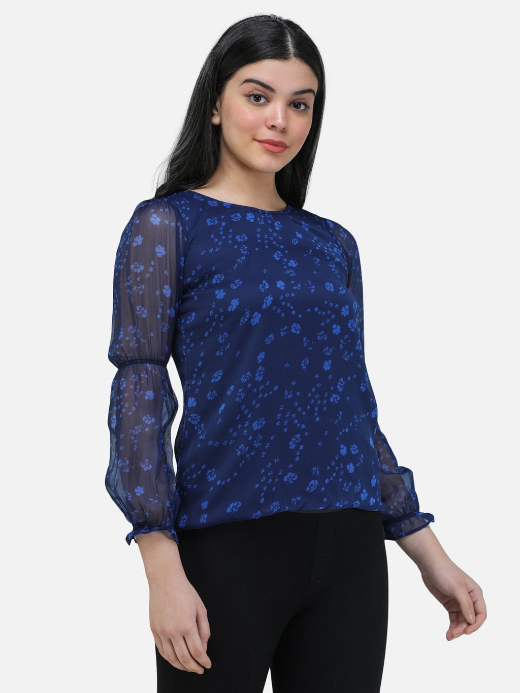 SCORPIUS PRINTED NAVY TOP
