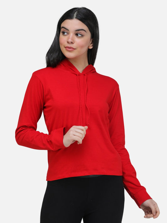 SCORPIUS RED SWEATSHIRT STYLE HOODIE TOP