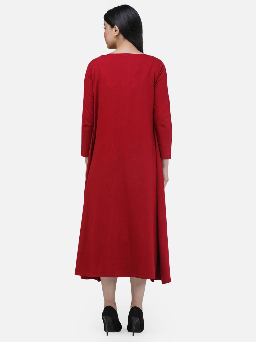 SCORPIUS Women Maroon Solid Open-Front Longline Shrug