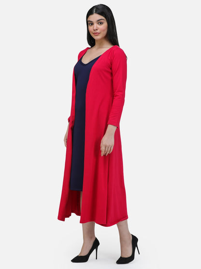 SCORPIUS MAGENTA SOLID LONG SHRUG