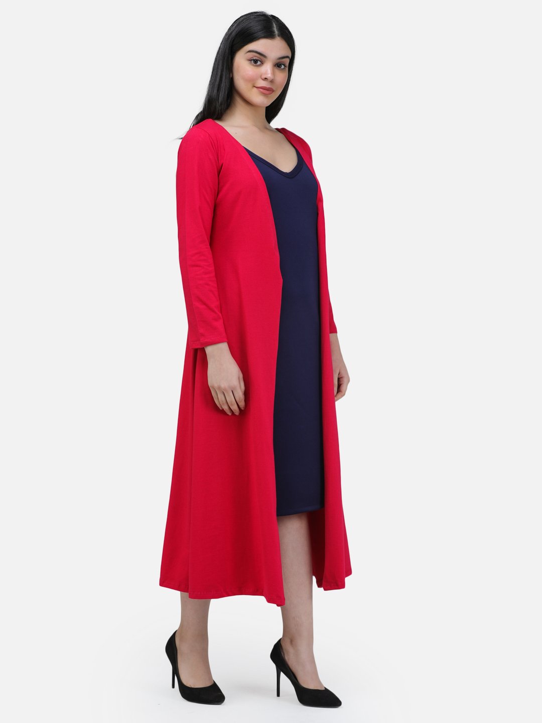 SCORPIUS MAGENTA SOLID LONG SHRUG
