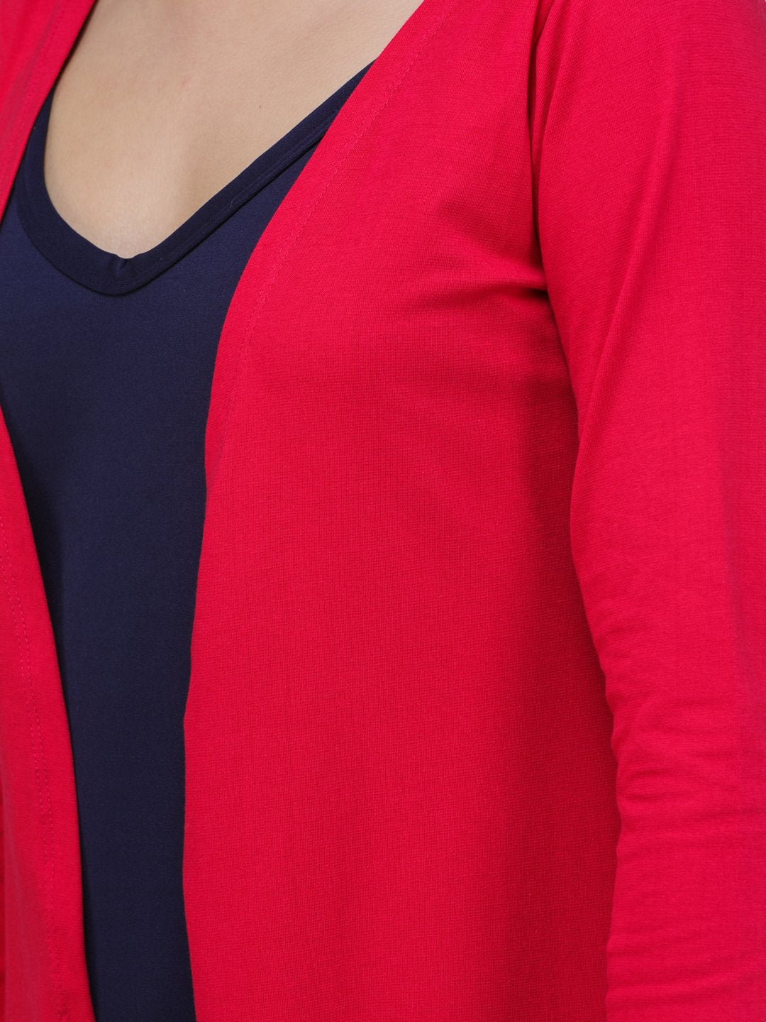 SCORPIUS MAGENTA SOLID LONG SHRUG