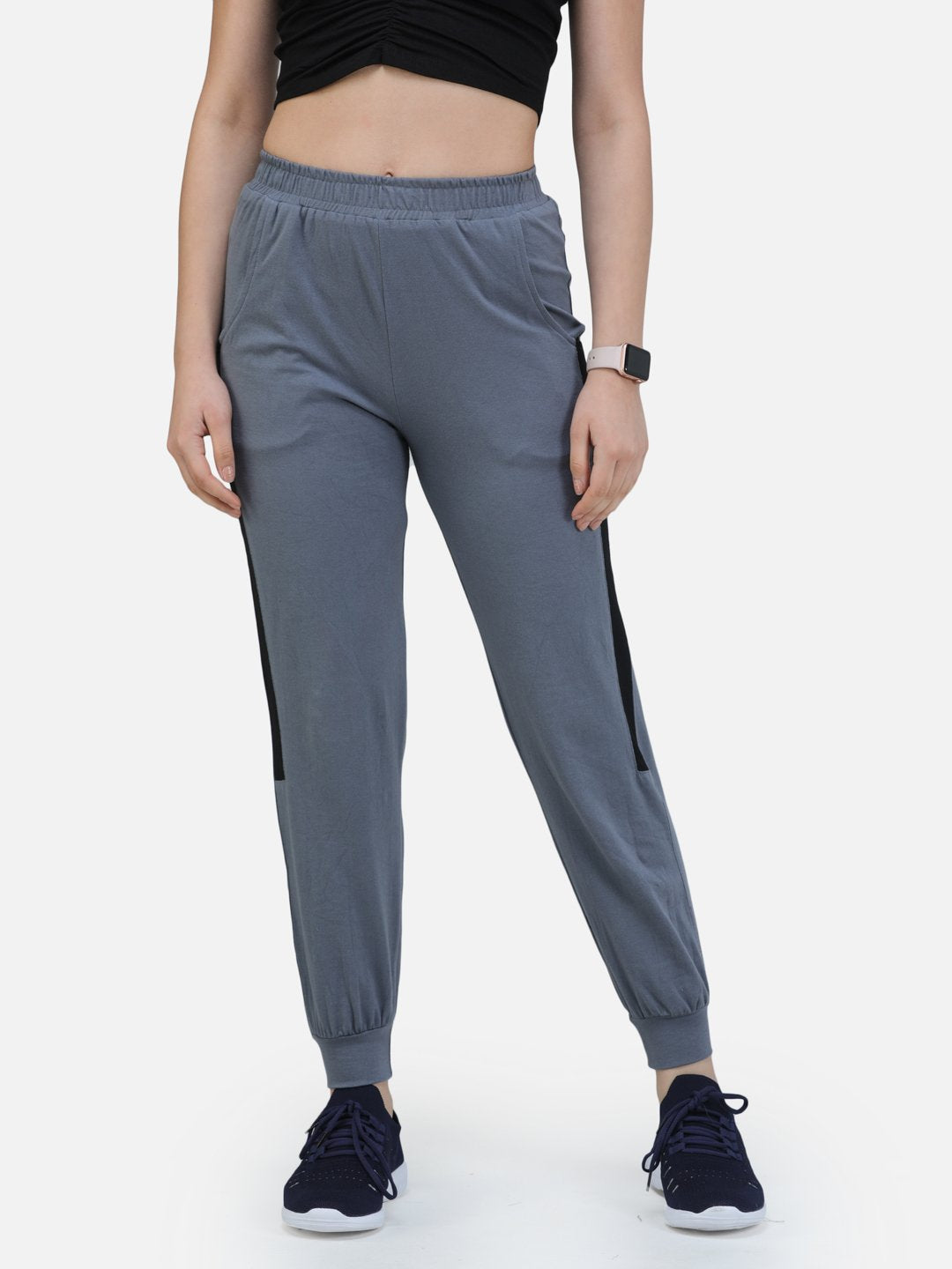 SCORPIUS GREY TRACKPANT WITH BLACK STRIPES