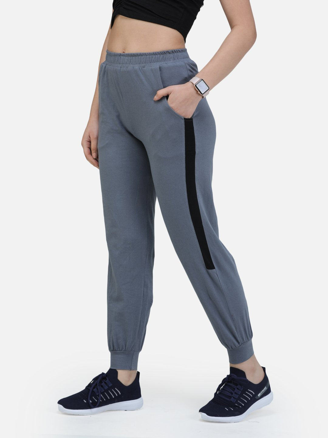SCORPIUS GREY TRACKPANT WITH BLACK STRIPES