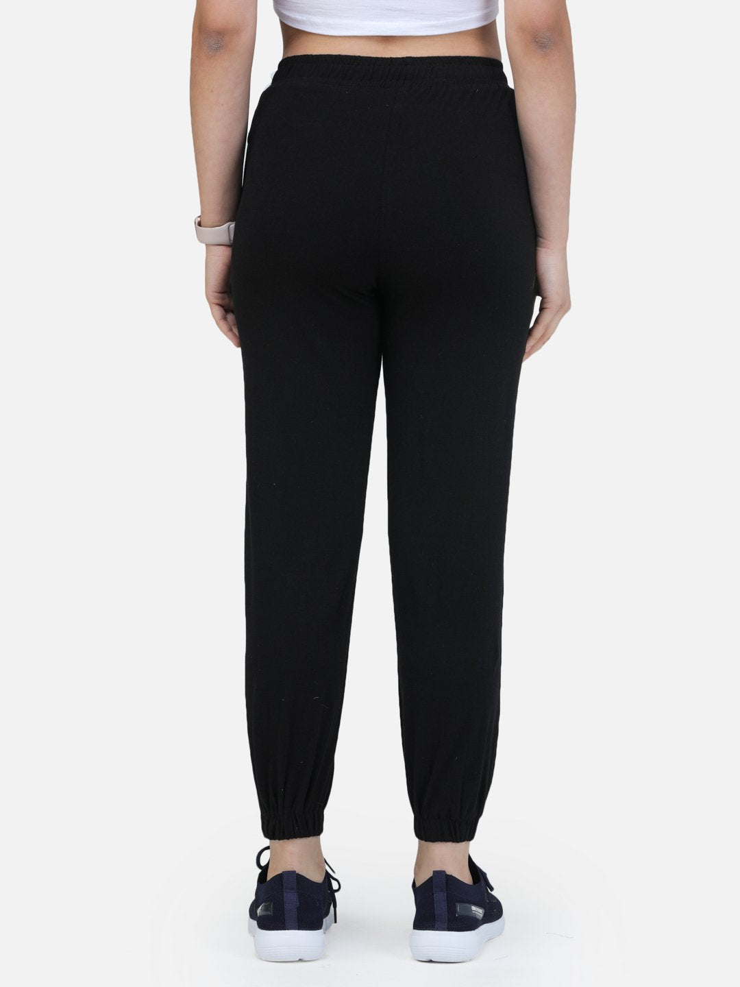 SCORPIUS BLACK TRACKPANT WITH WHITE STRAP