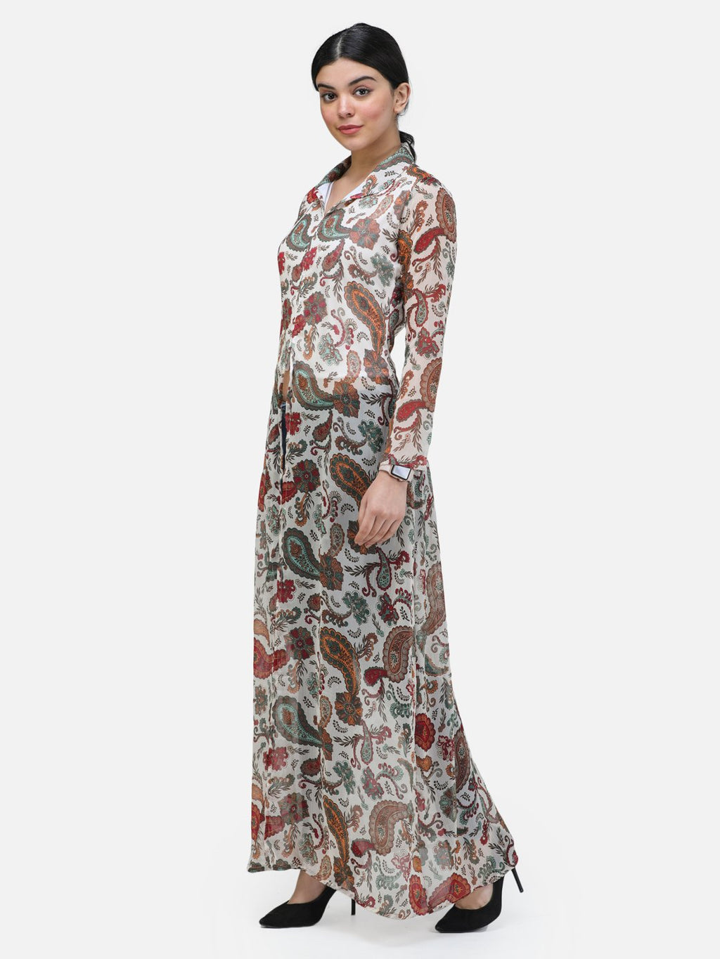 SCORPIUS MULTICOLOR COLLARED LONG TOP
