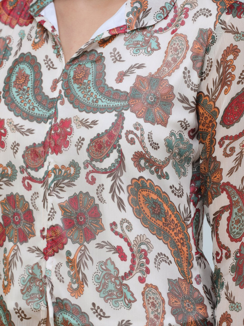 SCORPIUS MULTICOLOR COLLARED LONG TOP