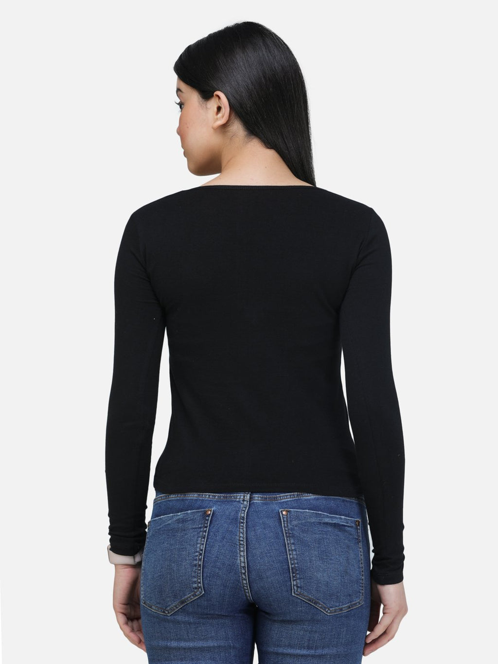 SCORPIUS BLACK SQUARE NECK REGULAR TOP