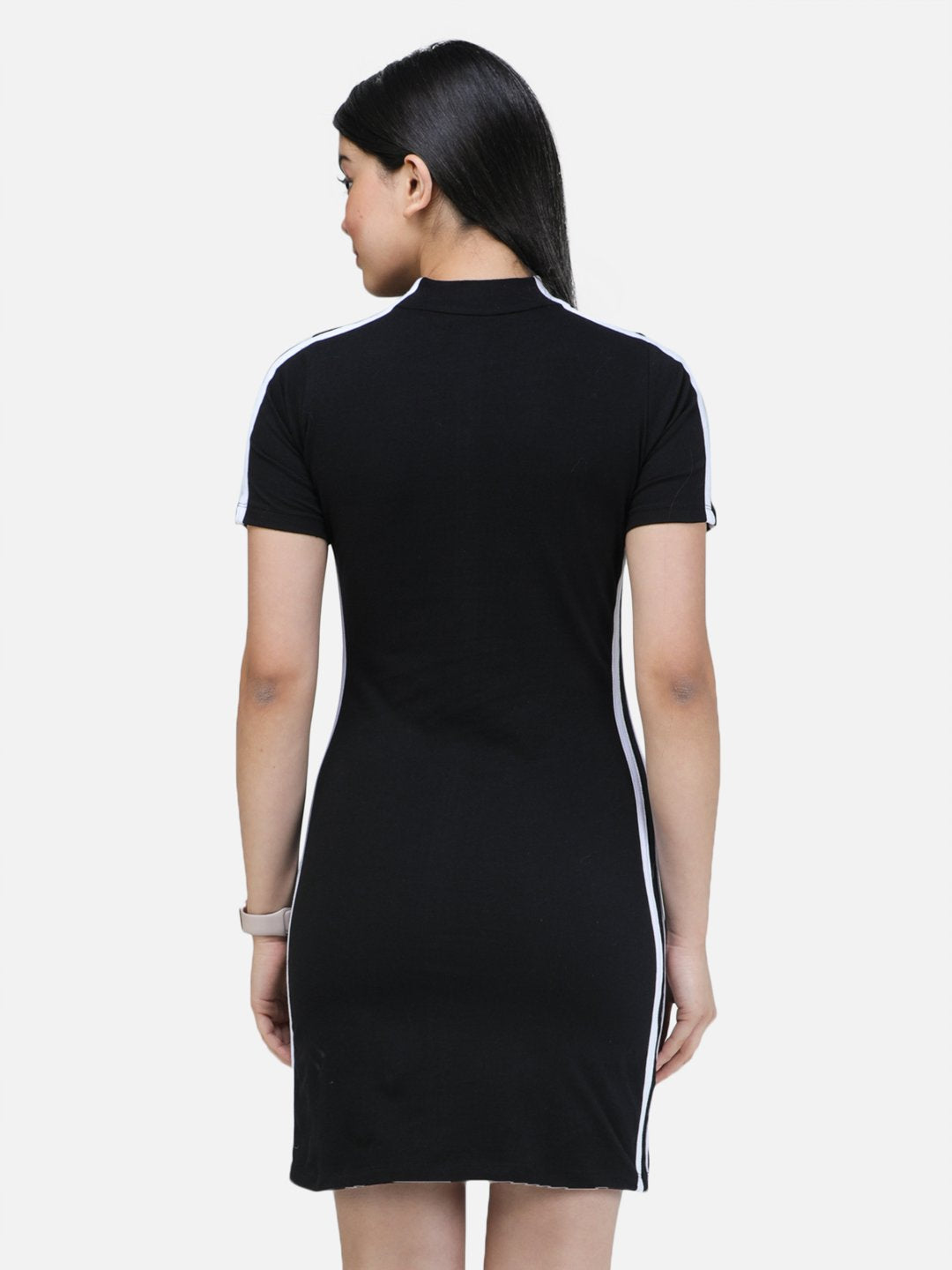 SCORPIUS Black Solid Bodycon Dress