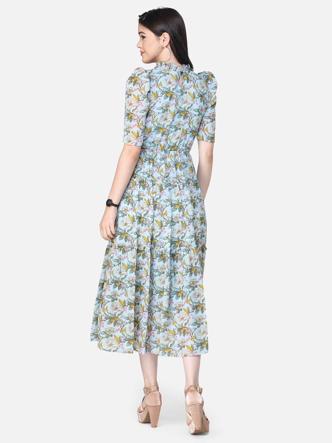 SCORPIUS Blue Printed dress