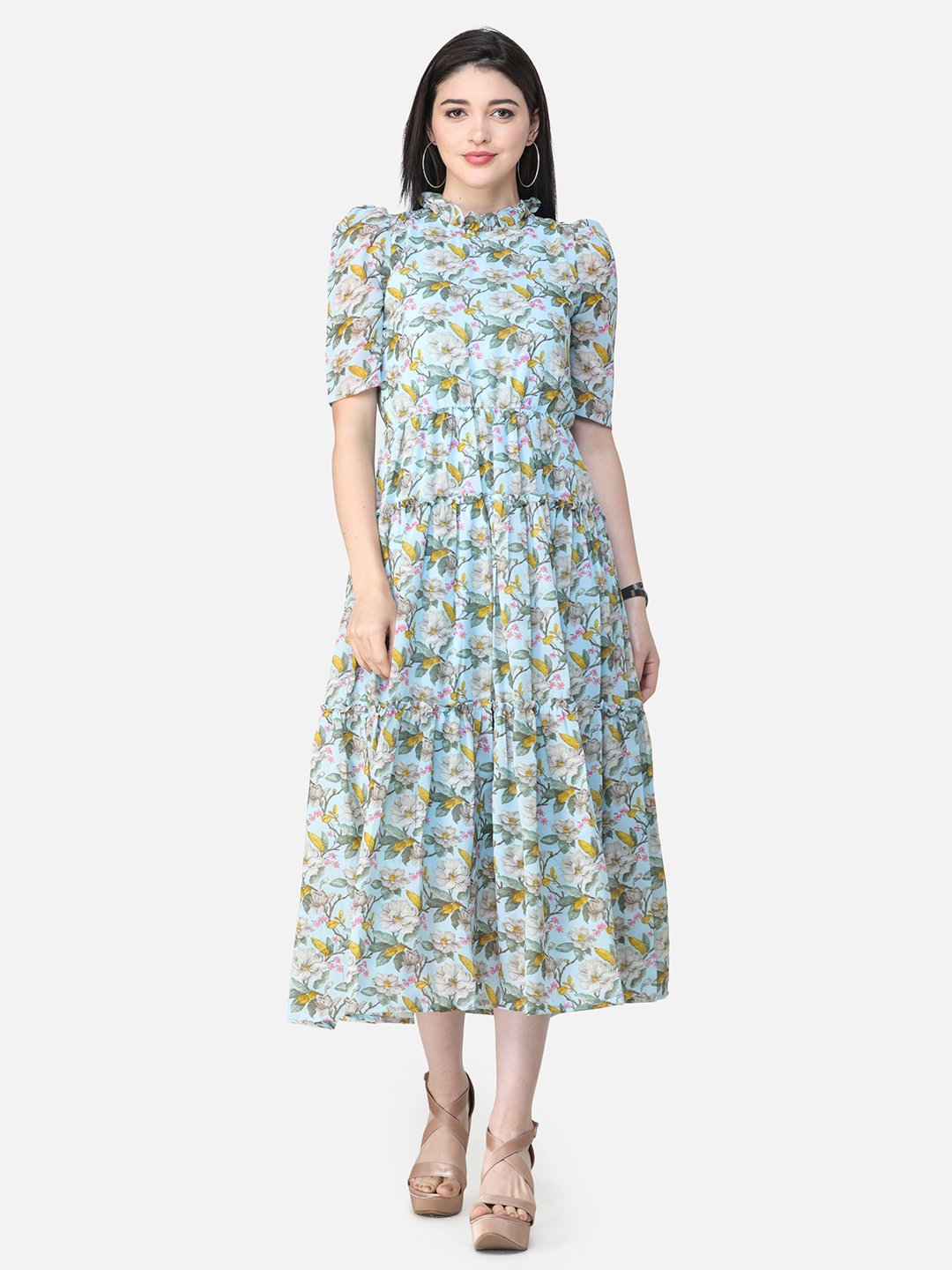 SCORPIUS Blue Printed dress