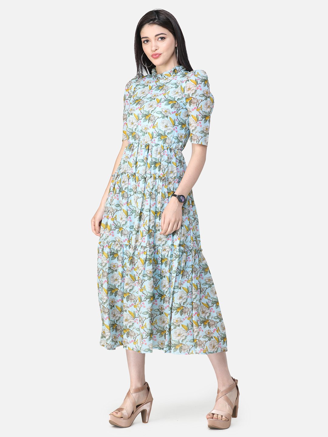 SCORPIUS Blue Printed dress