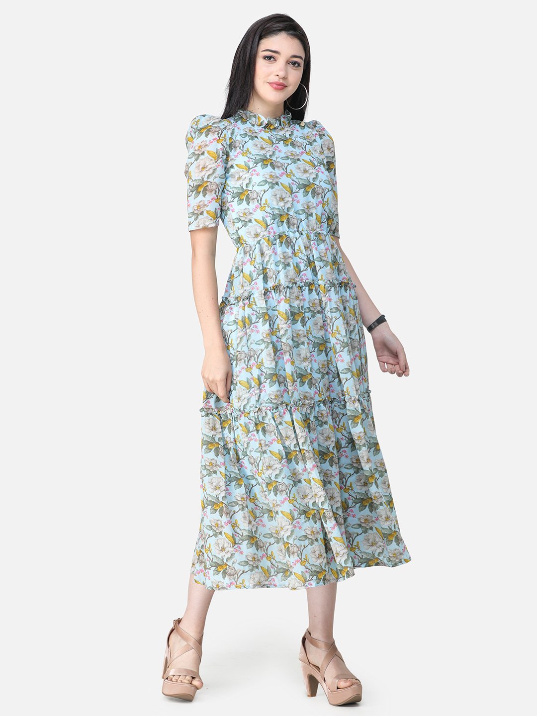 SCORPIUS Blue Printed dress