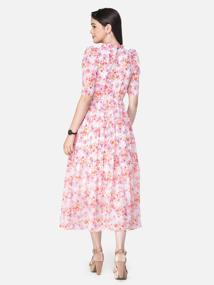 SCORPIUS Pink Printed Dress
