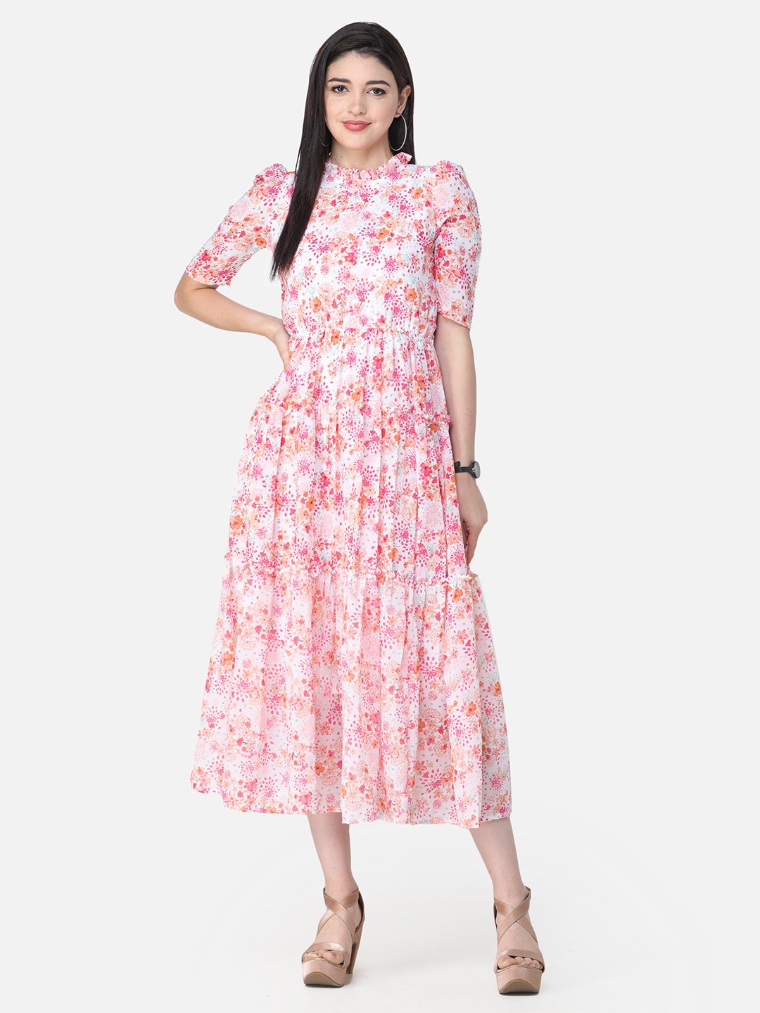 SCORPIUS Pink Printed Dress