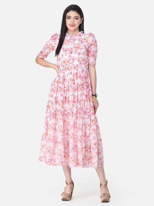 SCORPIUS Pink Printed Dress