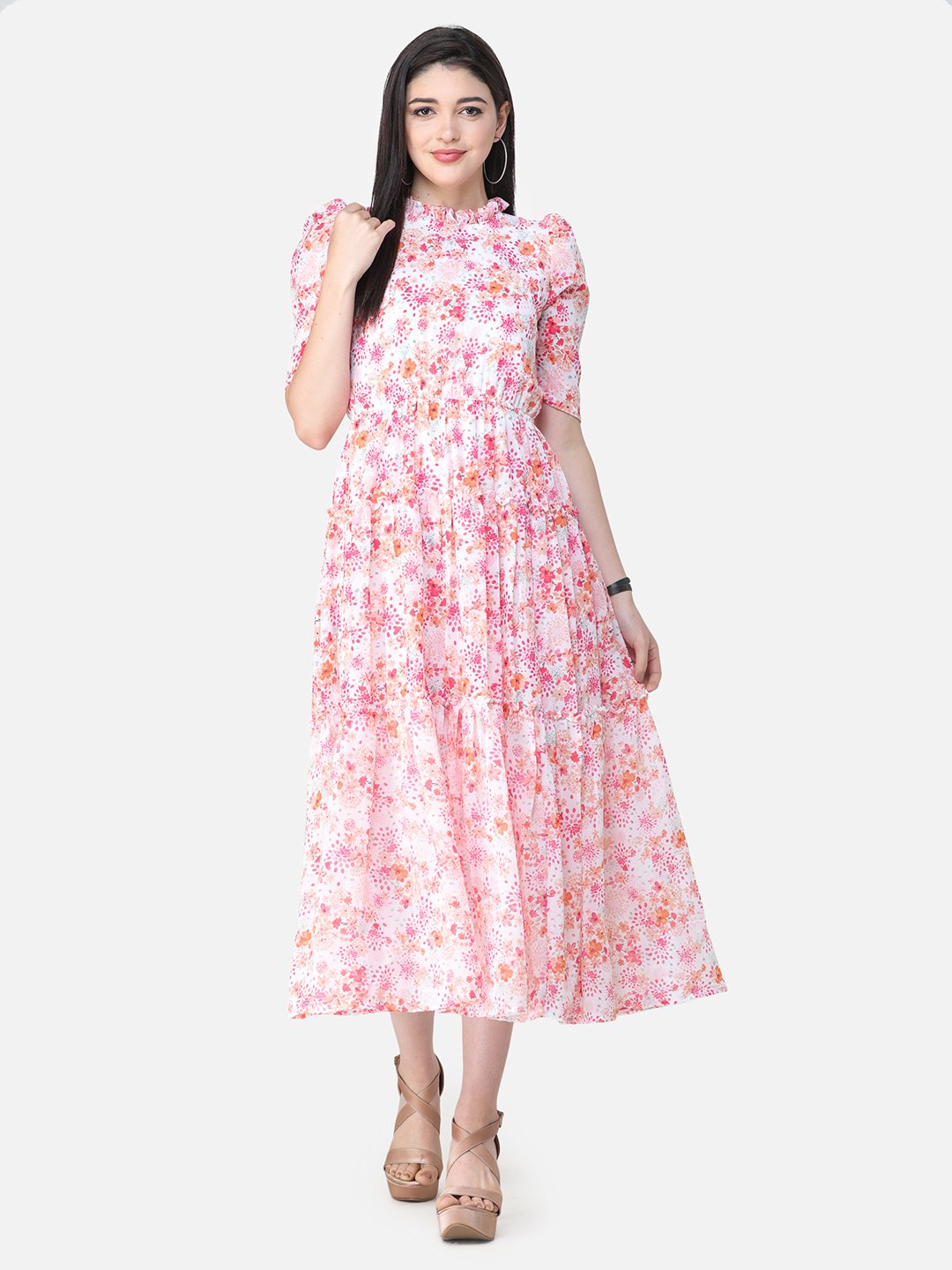 SCORPIUS Pink Printed Dress