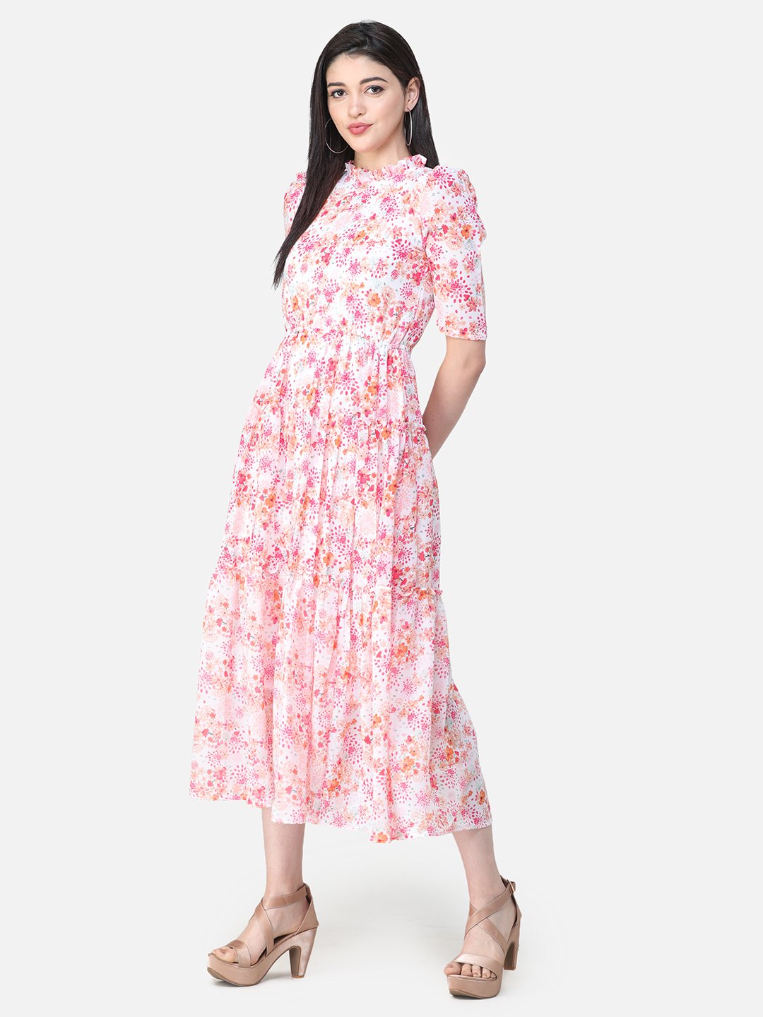 SCORPIUS Pink Printed Dress