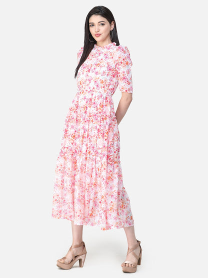SCORPIUS Pink Printed Dress