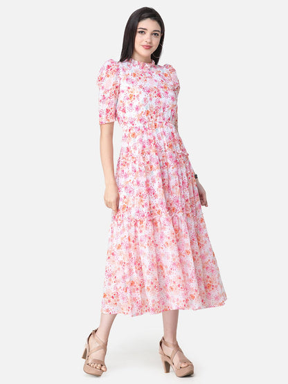SCORPIUS Pink Printed Dress