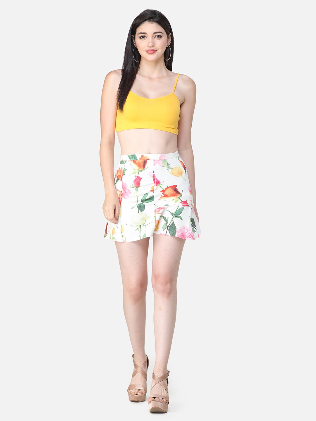 White Printed Skirt