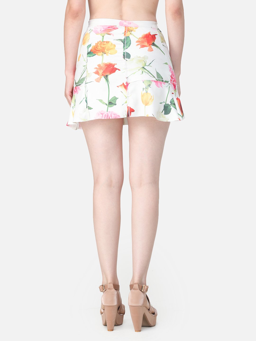 White Printed Skirt