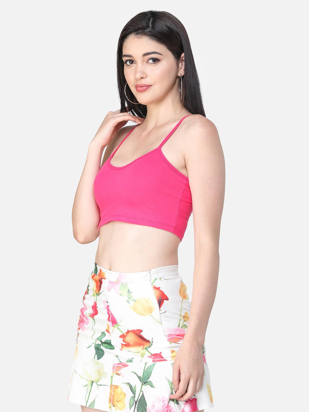 SCORPIUS SOLID PINK CROP TOP