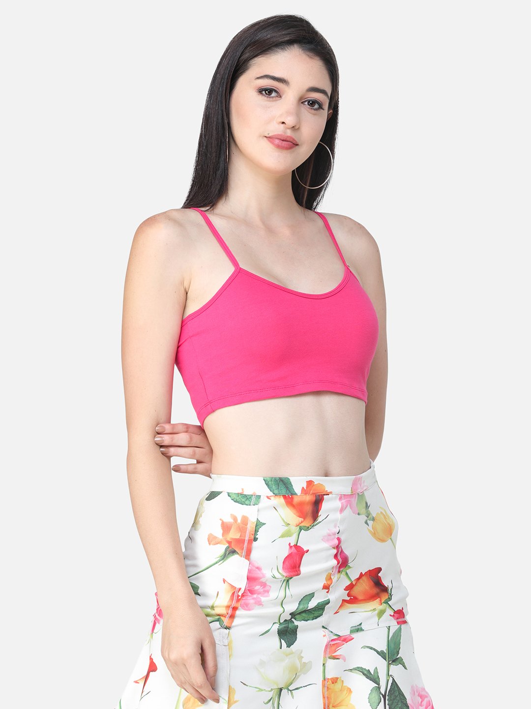 SCORPIUS SOLID PINK CROP TOP