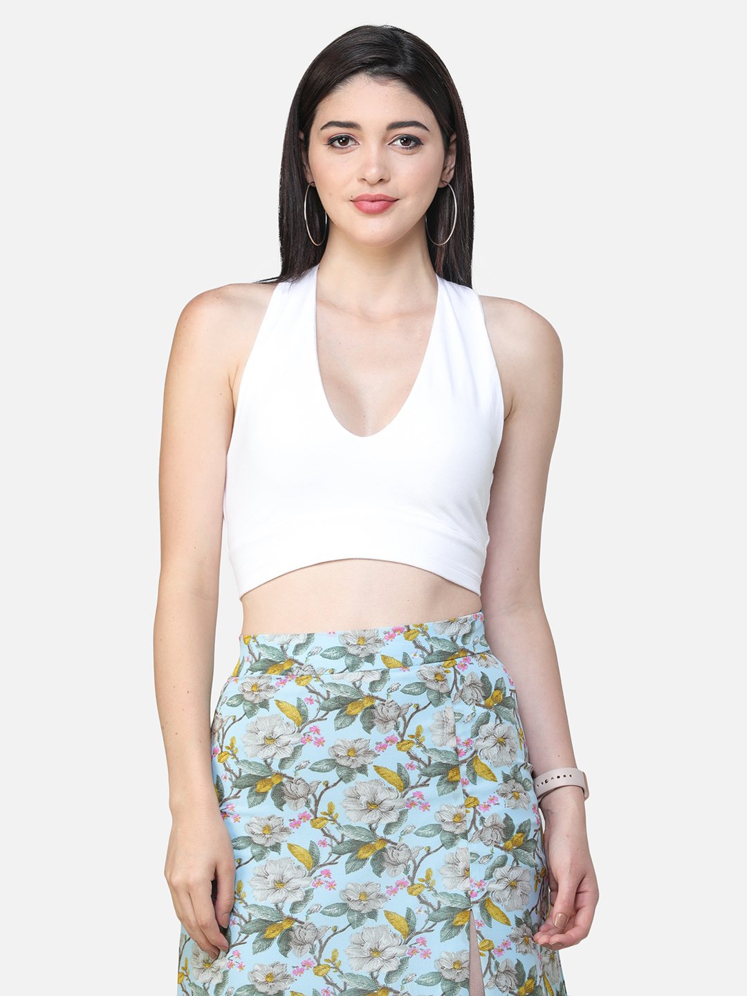 SCORPIUS SOLID WHITE CROP TOP