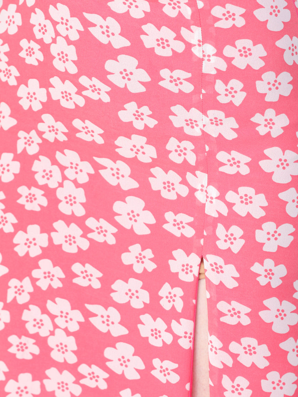 Scorpius Pink & Off-White Printed Straight Midi Skirt