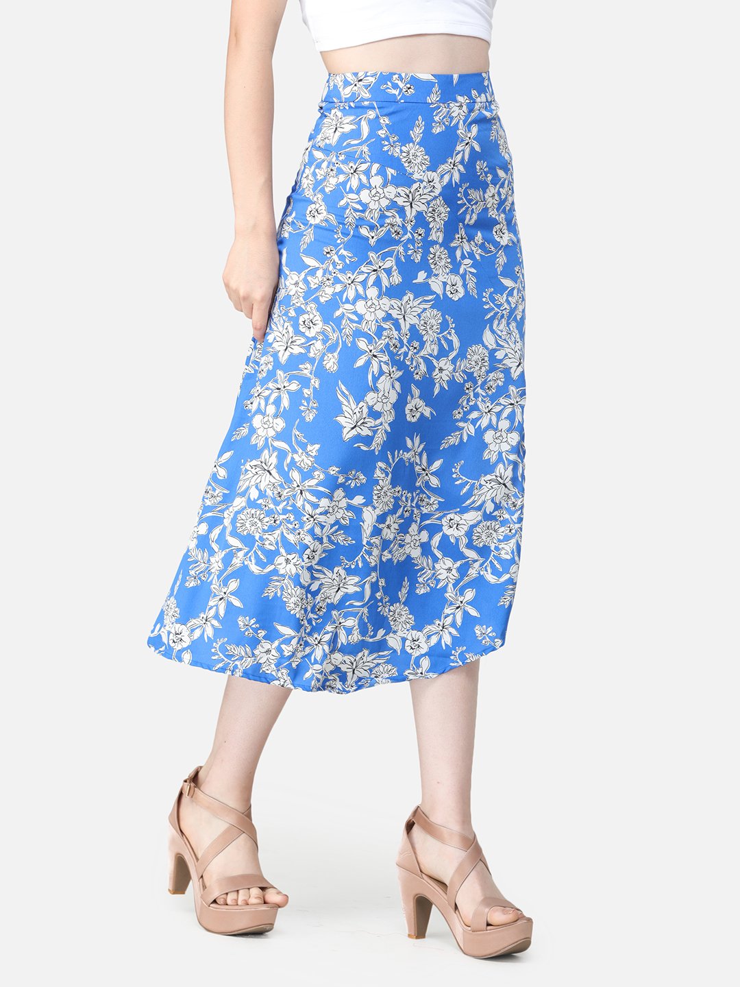 Blue Printed Skirt