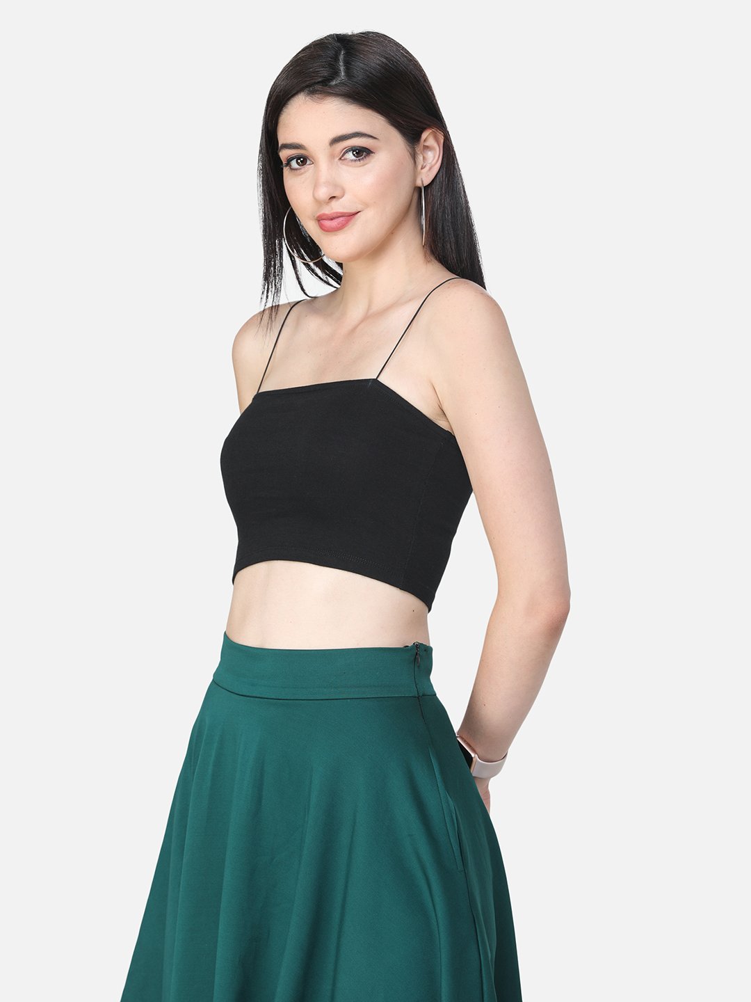 Cation Black Crop-Top
