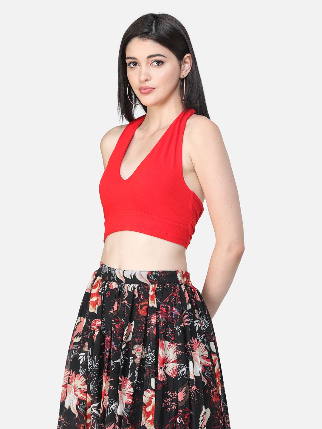 SCORPIUS SOLID RED CROP TOP