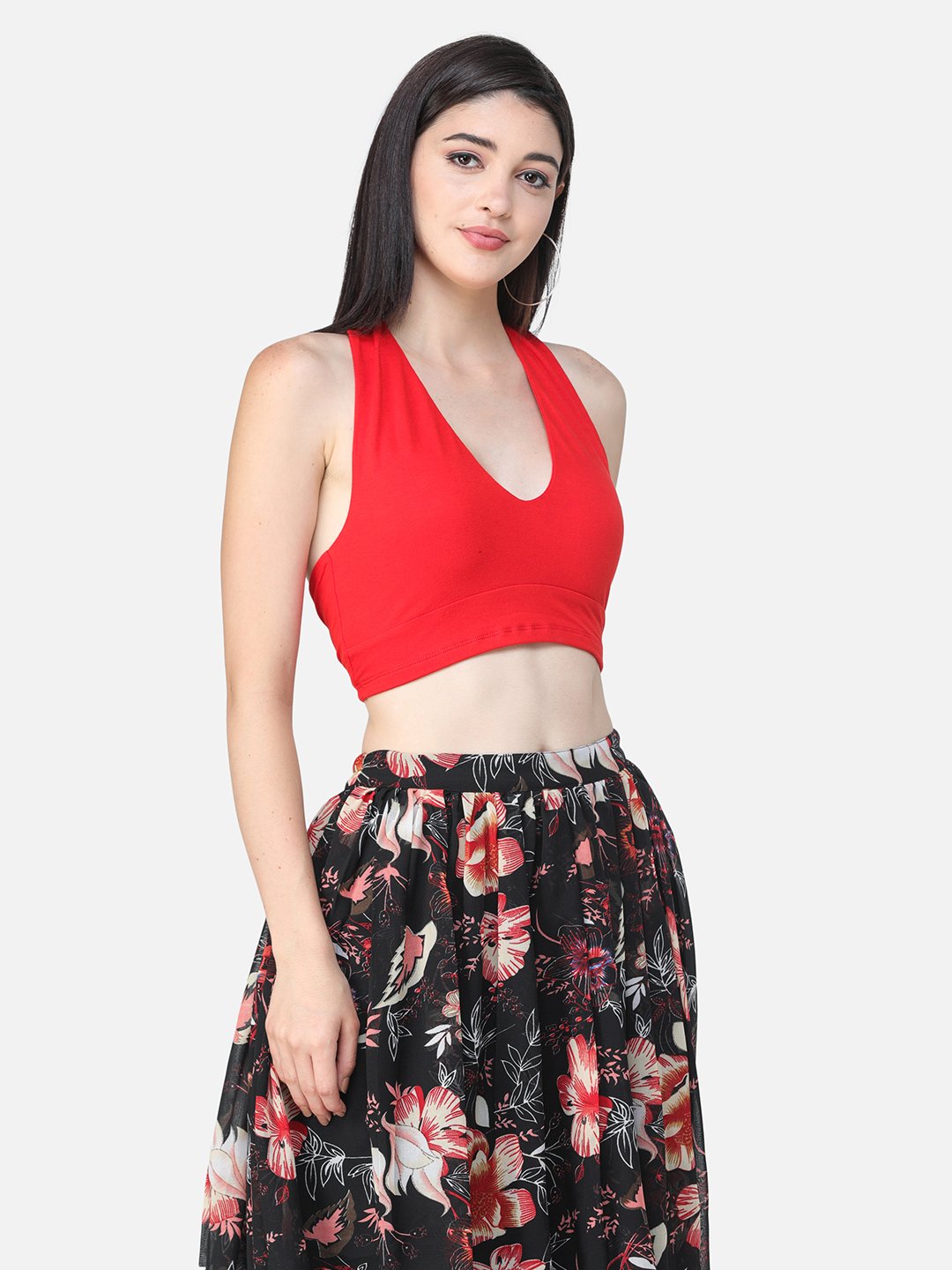 SCORPIUS SOLID RED CROP TOP